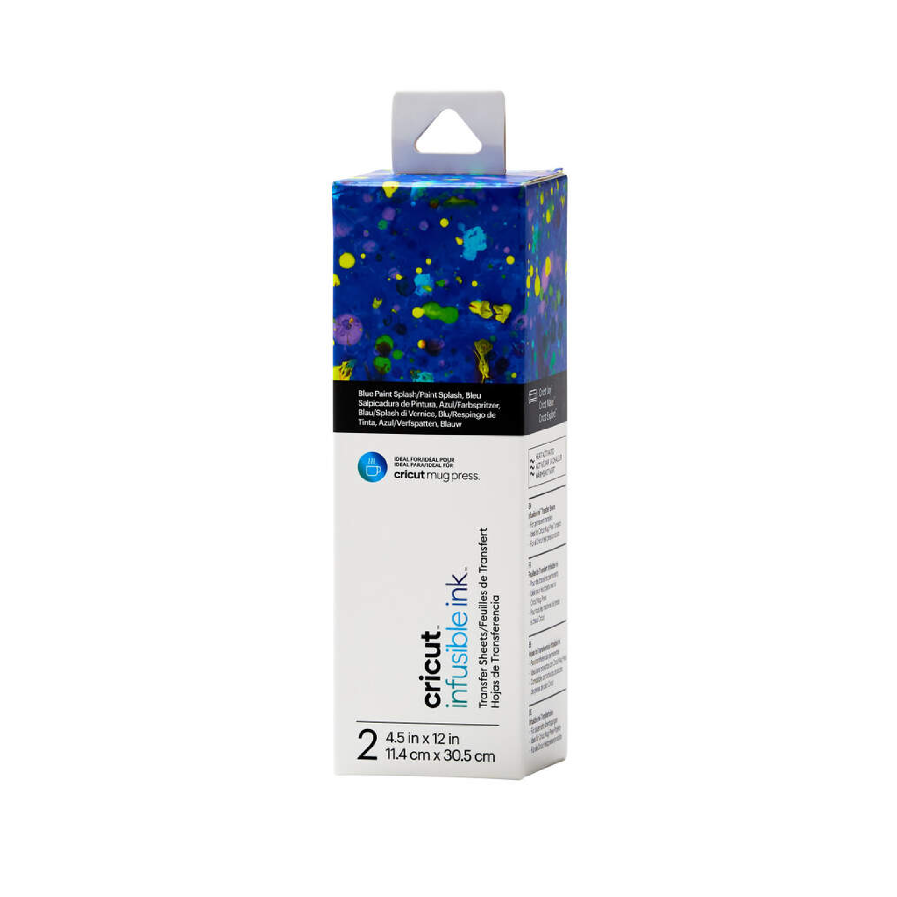 Cricut infusible ink Pattern Sheet Blue Paint Splash 2 pc